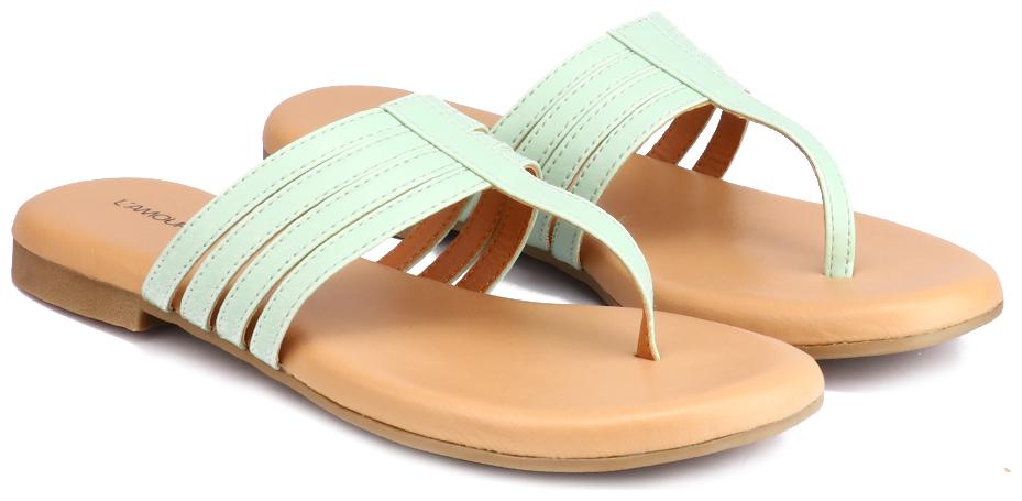 

L AMOURE Women Green One Toe Flats