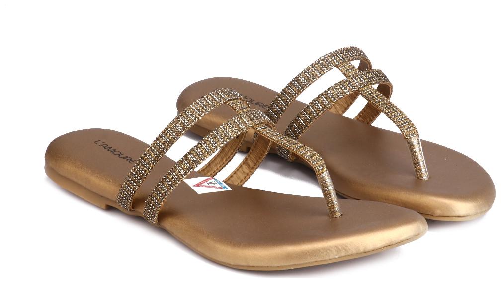 

L AMOURE Women Copper One Toe Flats