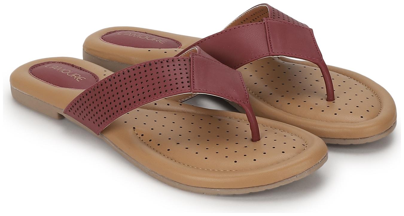 

L AMOURE Women Purple One Toe Flats