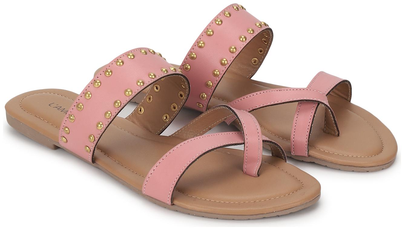 

L AMOURE Women Pink One Toe Flats