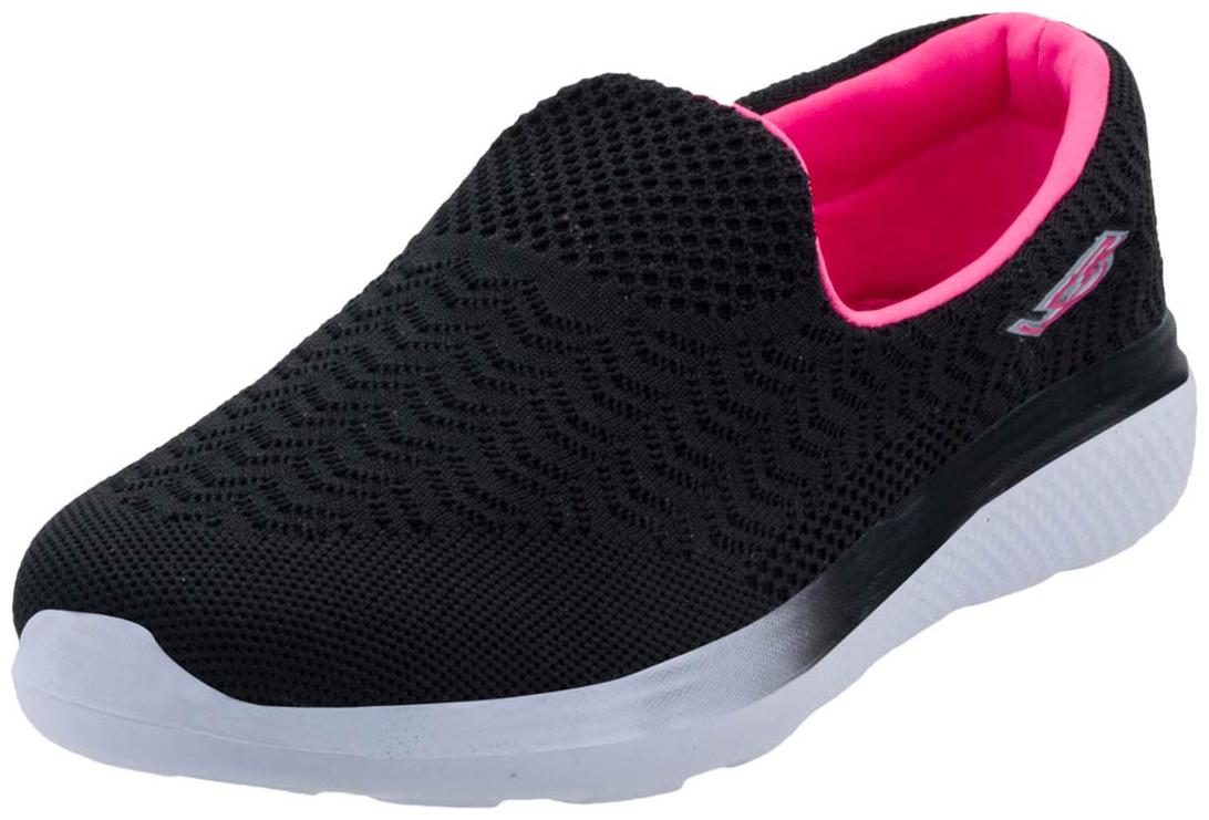 

Lancer Women ELSA-4BLK-PNK Walking Shoes ( Black )