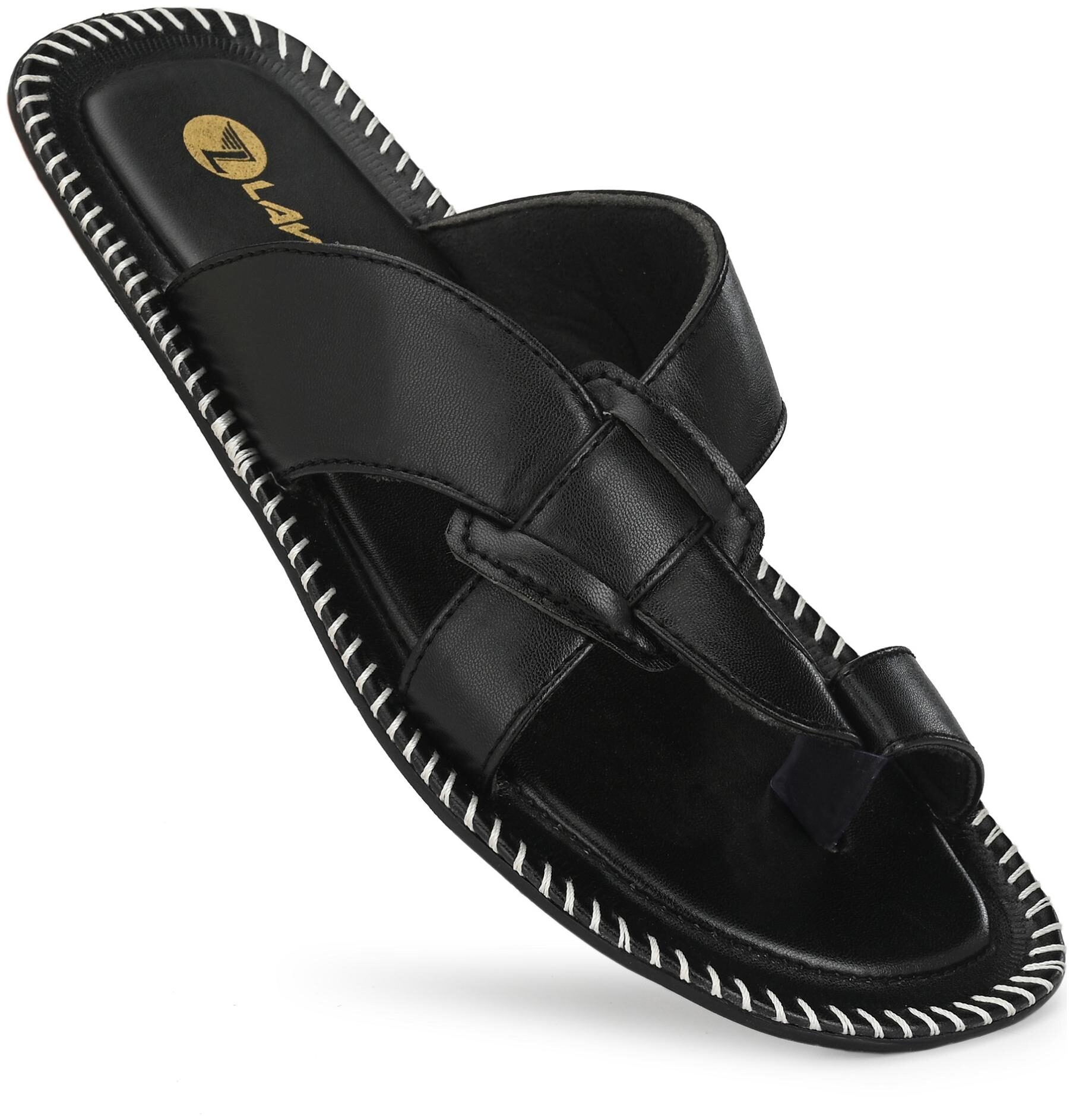 

Lavista Encanto Men s Synthetic Leather Black Soft or Comfortable Slippers Chhapal Floats and Flip-Fops