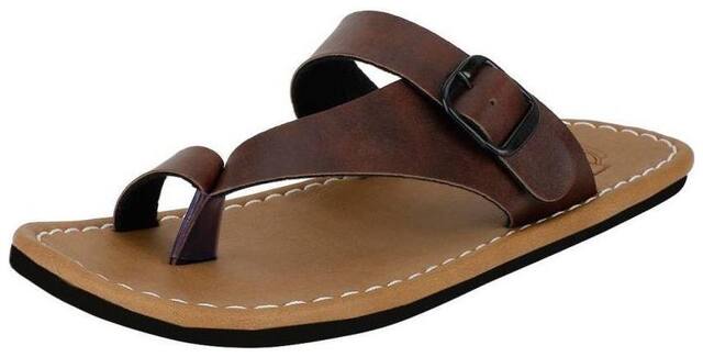 Leavess Men Dark Brown Slipper