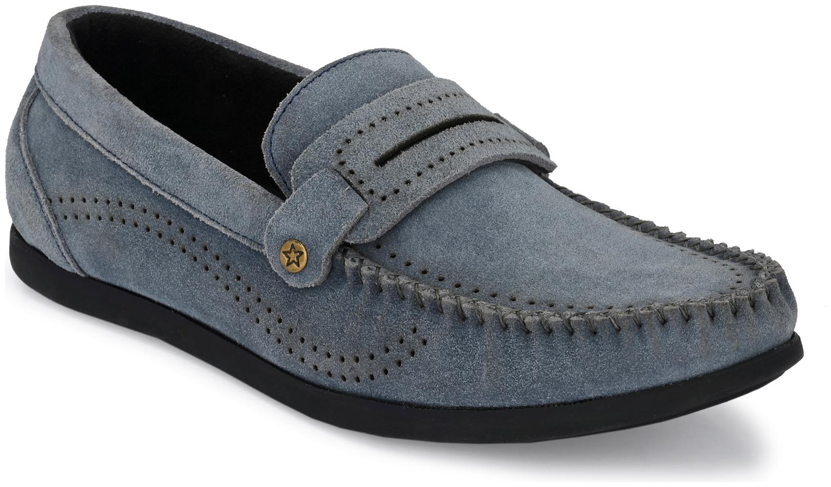

Levanse Men Blue Loafers - SUEDE LEATHER SLIP ON MOCCASINS - LKN01A