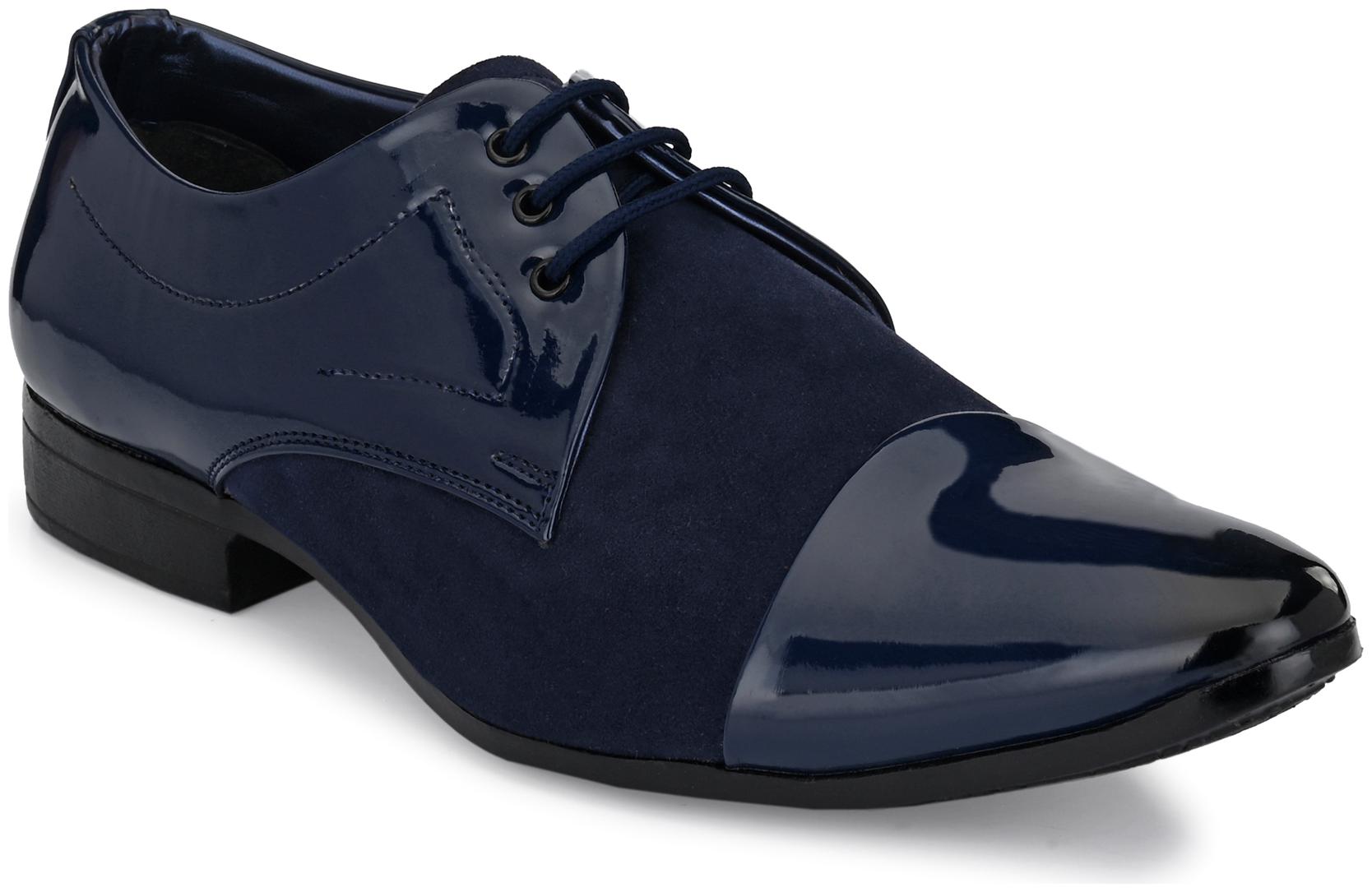 

Levanse Men Blue Derby Formal Shoes - SUEDE LEATHER PATENT SHOES - NVN093A