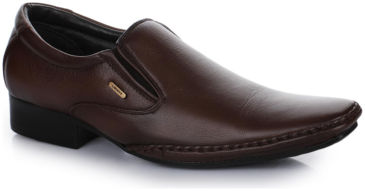 

Liberty Men Brown Slip-On Formal Shoes - JJP-09 BROWN