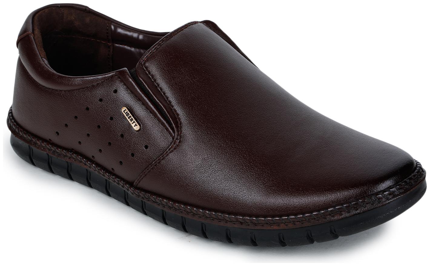 

Liberty Men Brown Slip-On Formal Shoes