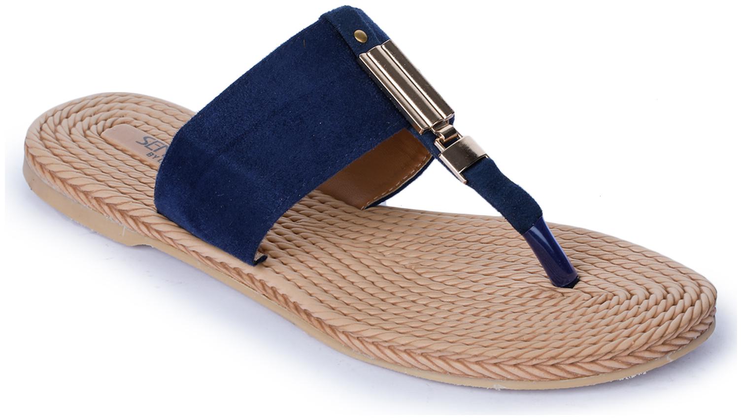 

Liberty Women Navy Blue T-Strap Flats