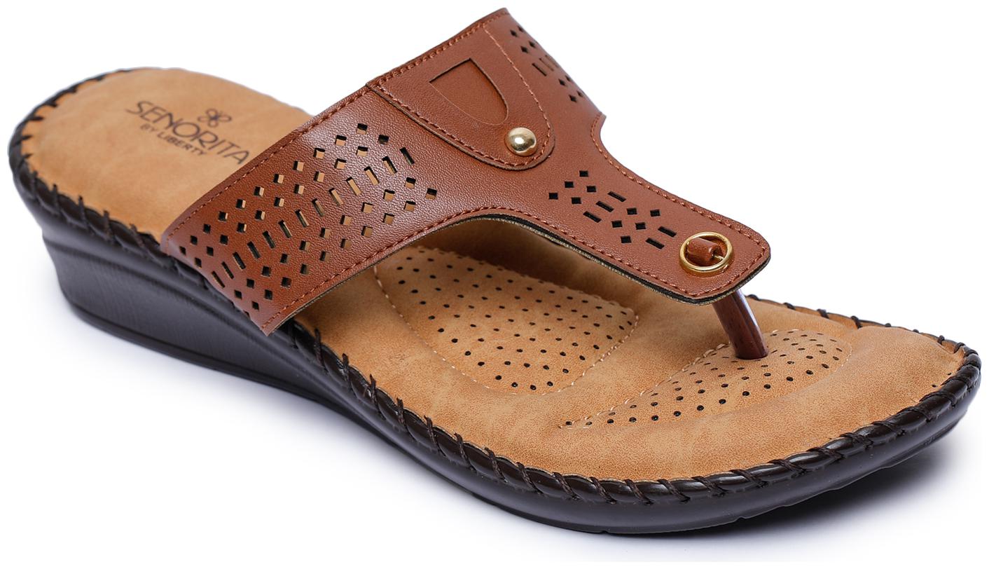 

Liberty Women Tan T-Strap Flats
