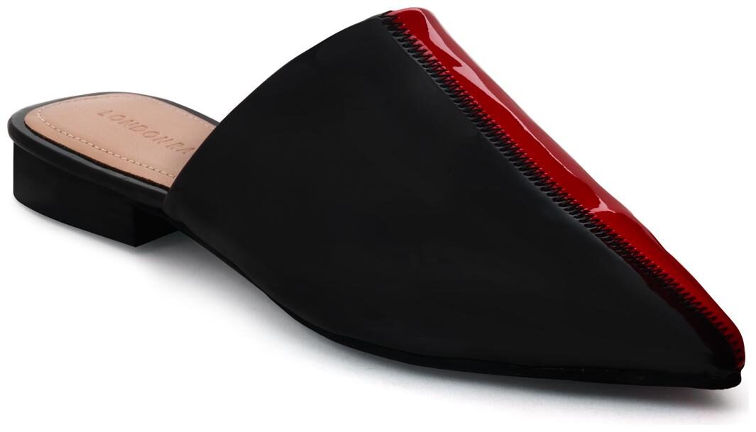 

London Rag Women Red Black Mules