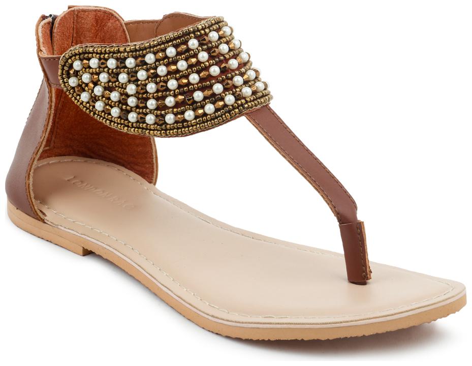 

London Rag Women Tan T-Strap Flats