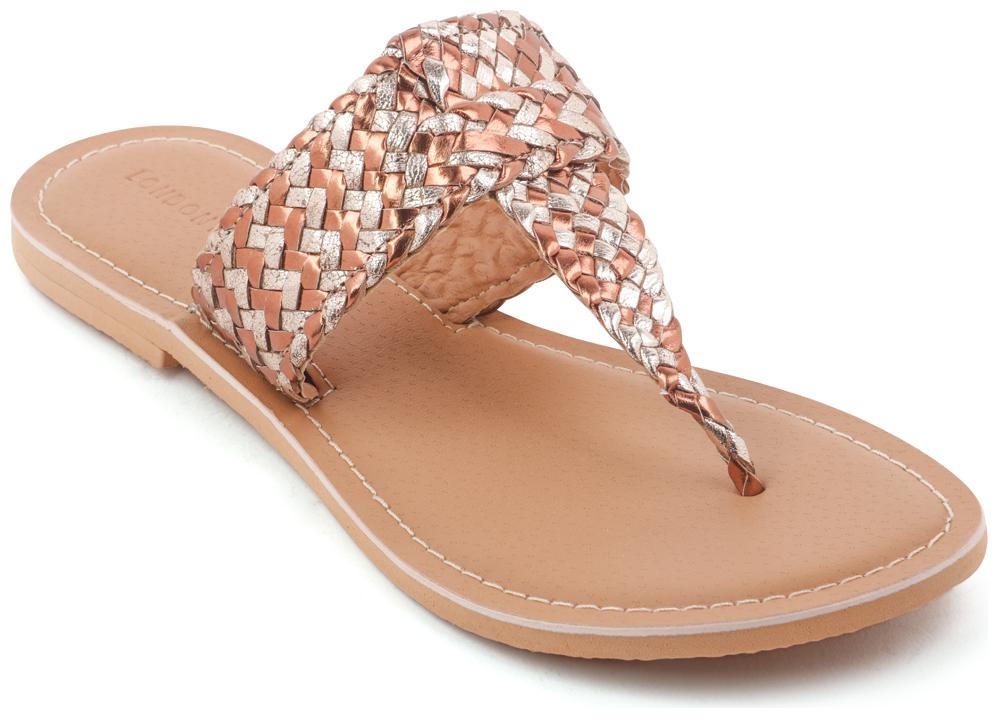 

London Rag Women Bronze T-Strap Flats