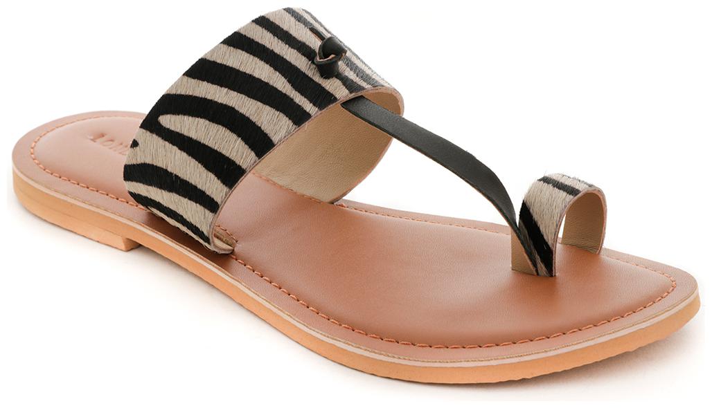 

London Rag Toe Ring Zebra Print Sandal For Women