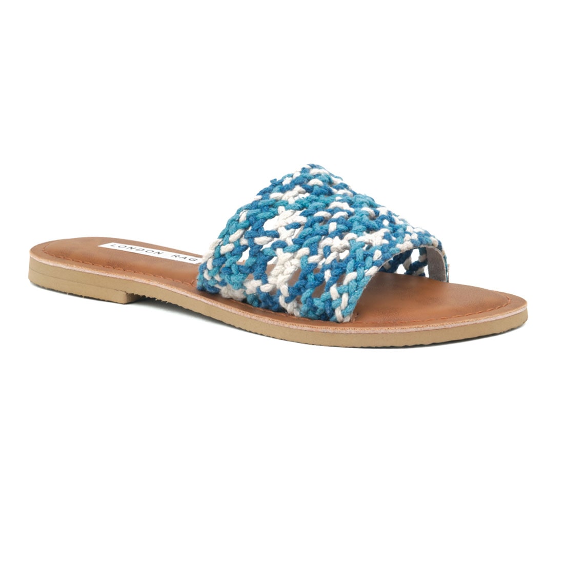 

London Rag Women Blue White Open Toe Flats