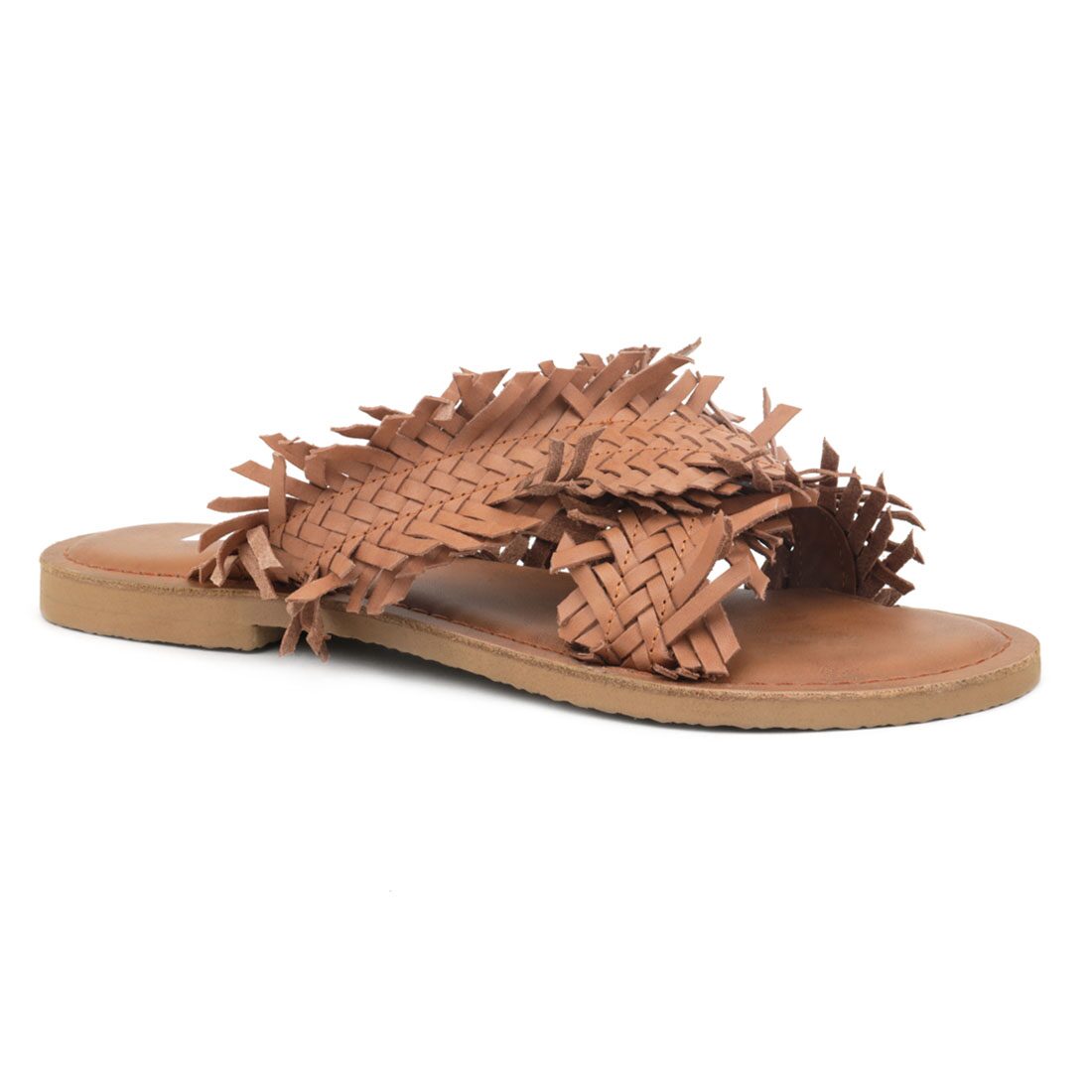 

London Rag Women Tan Open Toe Flats