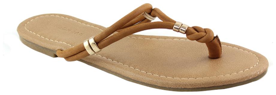 

London Rag Women Tan T-Strap Flats