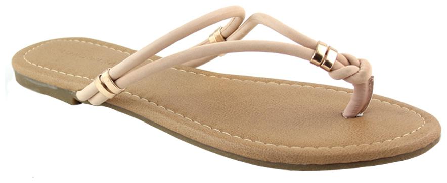 

London Rag Women s Nude Color Thong Flat Flip Ons