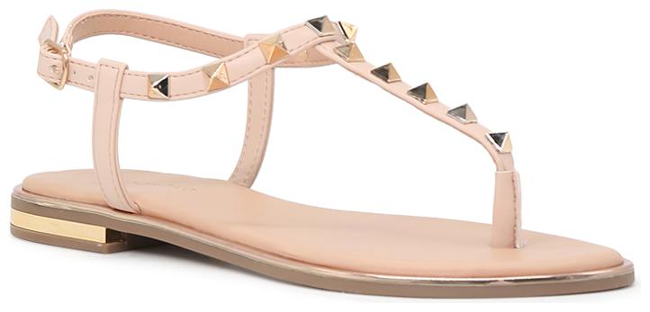 

London Rag Women Beige T-Strap Flats