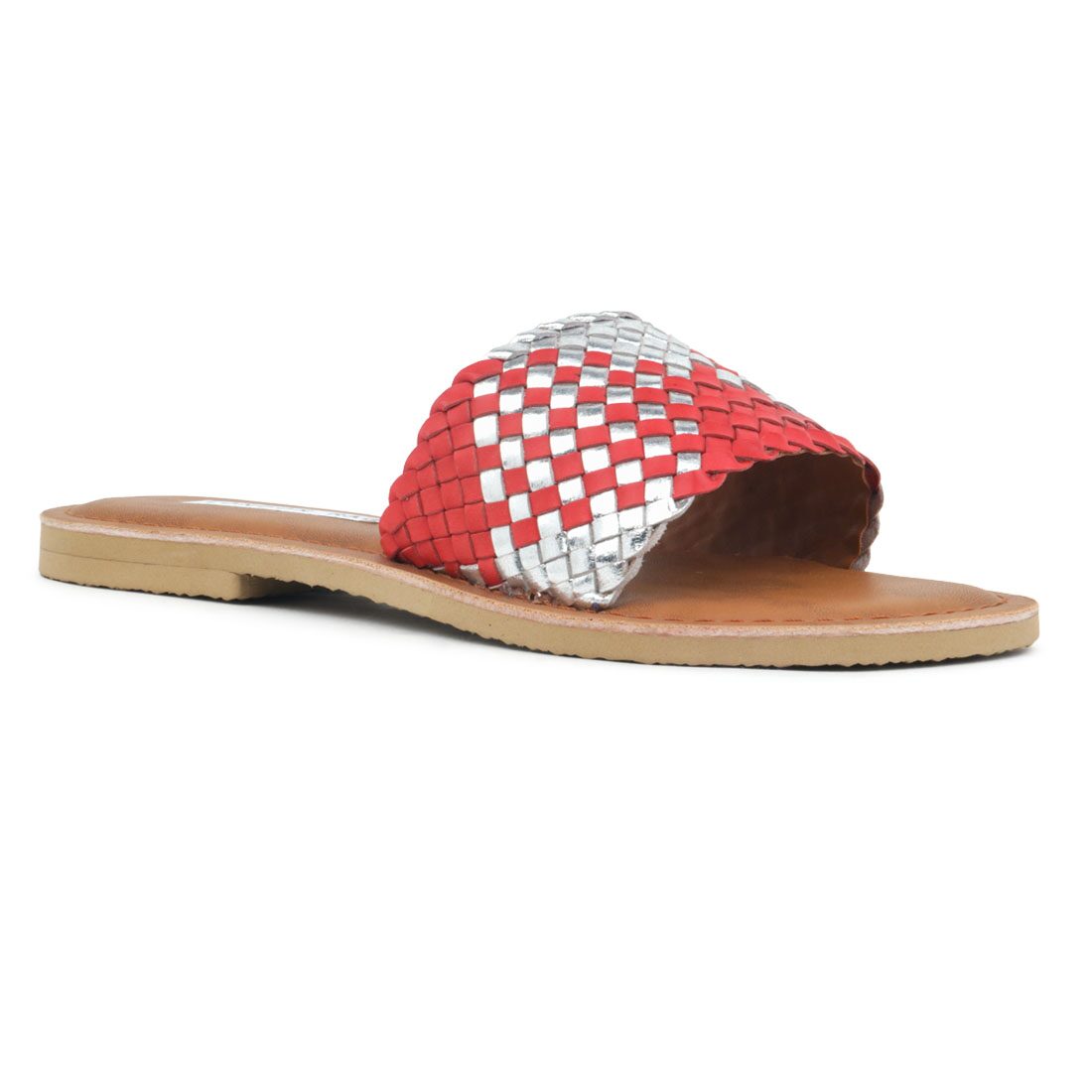 

London Rag Women Red Open Toe Flats