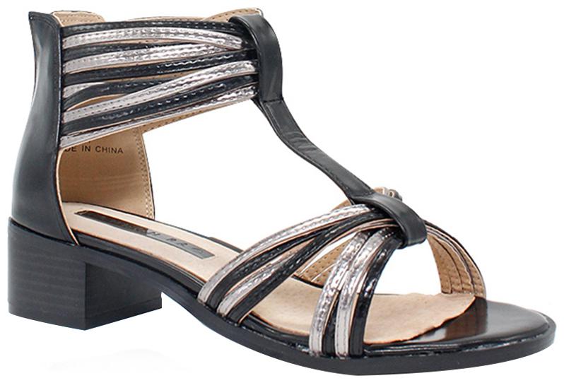 

London Rag Women s Black Ankle Cuff Thong Sandals