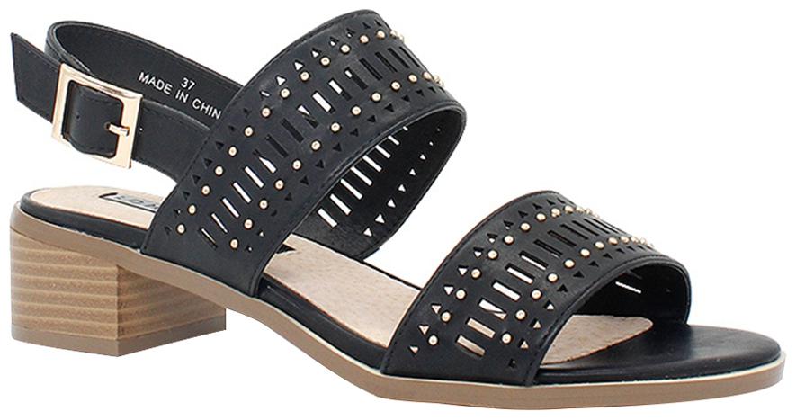 

London Rag Women s Black Ankle Strap Laser Cut Sandals