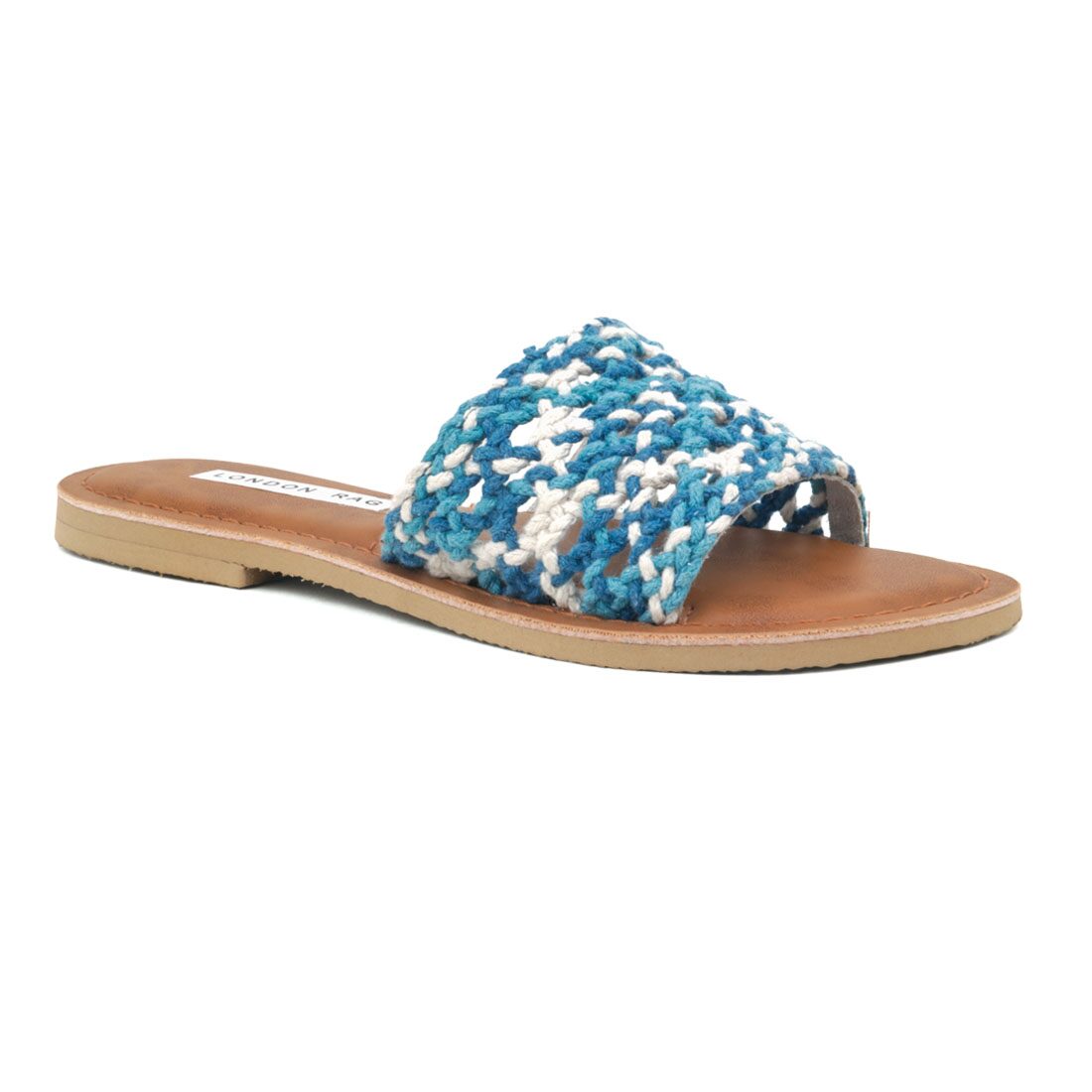 

London Rag Women Blue White Open Toe Flats