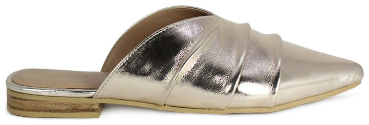 

London Rag Women s Golden Suede Melinda Toe Flat Mules