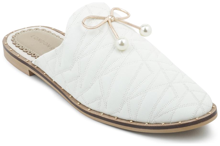 

London Rag Women White Mules