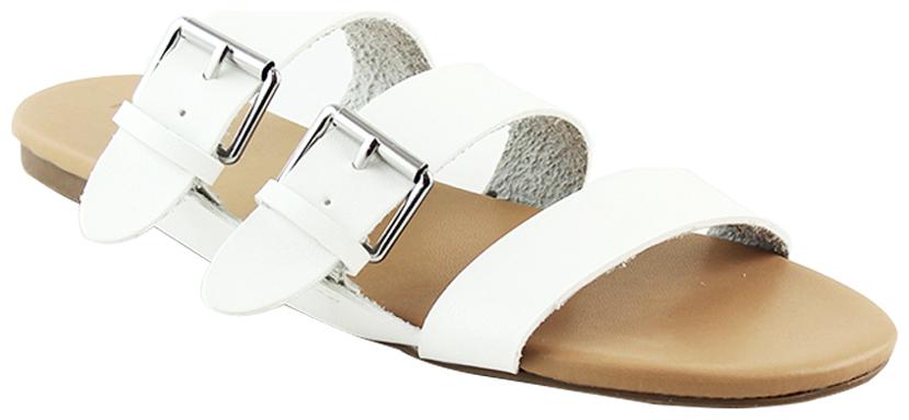

London Rag Women s White Strappy Flat Sandals