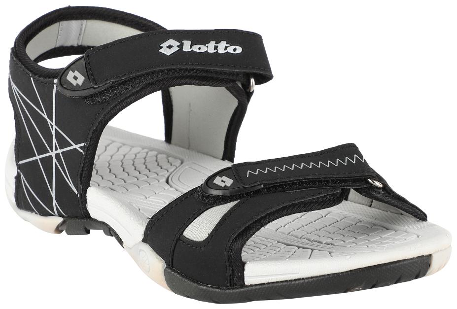 

Lotto Women s Rigina Black Silver Sandals Floaters