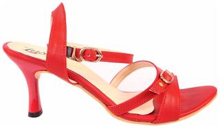Lush Women's Heel Sandals Trendy Premium Design Party and Office Wear Girls Heels fashion Slippers (Cherry)