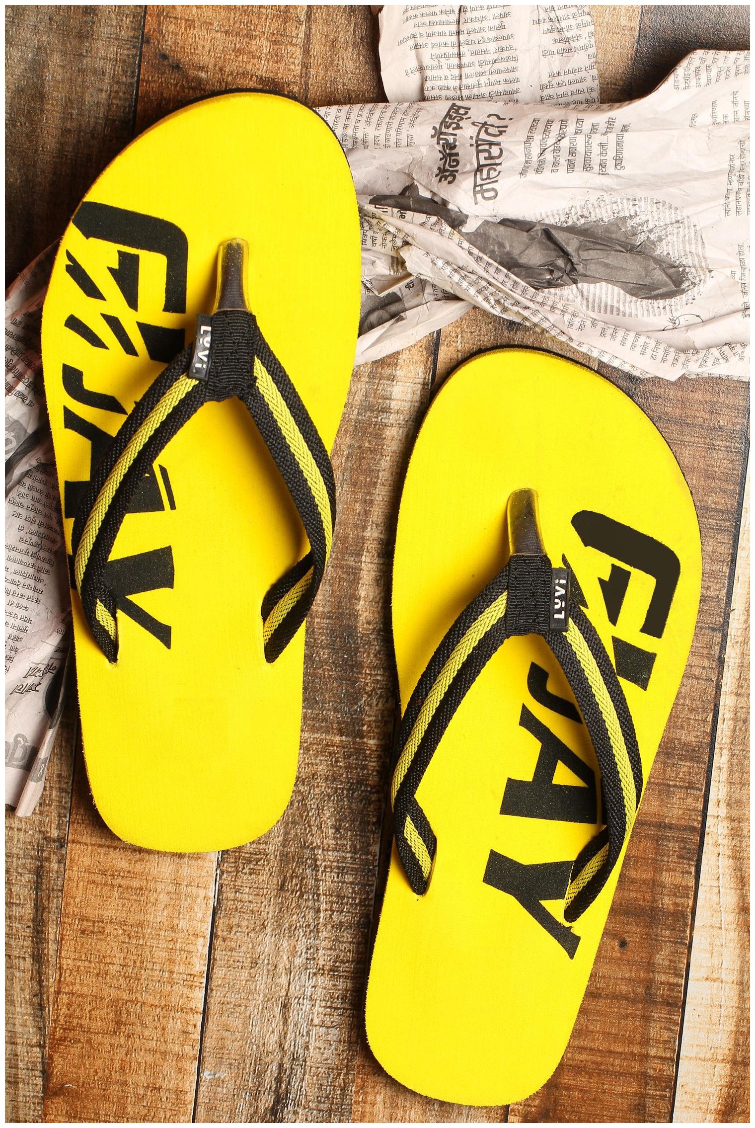

LYVI Men Yellow Outdoor Slippers