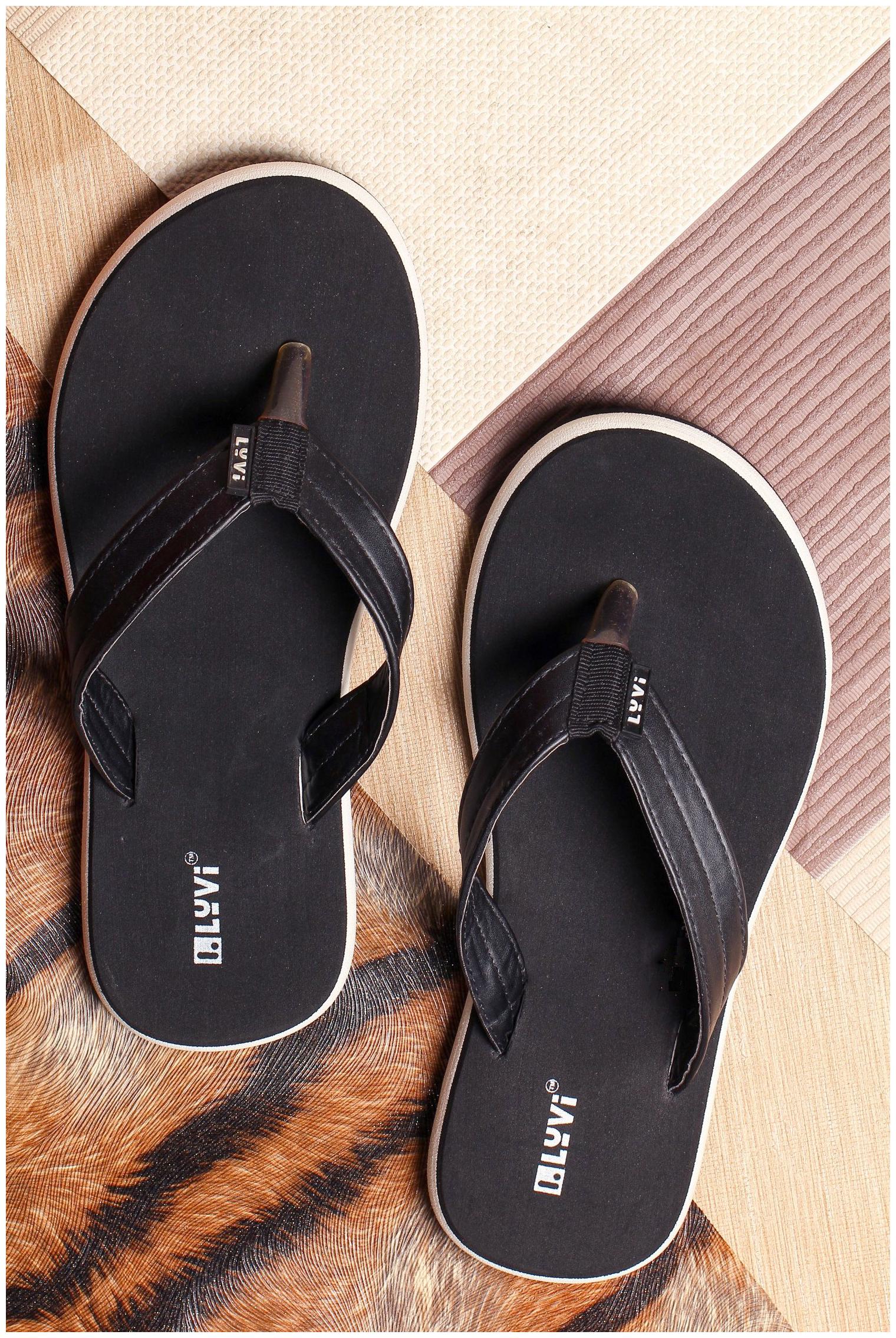 

LYVI Men Black Outdoor Slippers