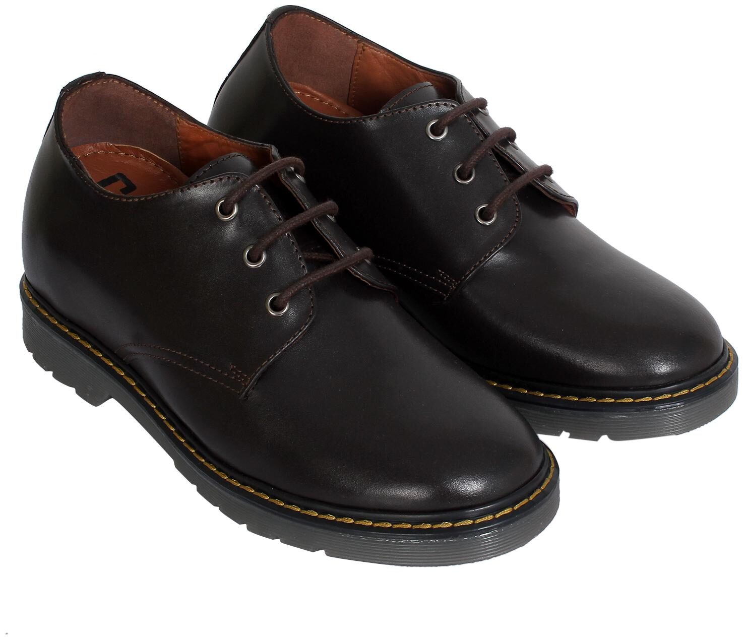 

Machine Welted Exquisite Brown Height Increasing Elevator Shoes