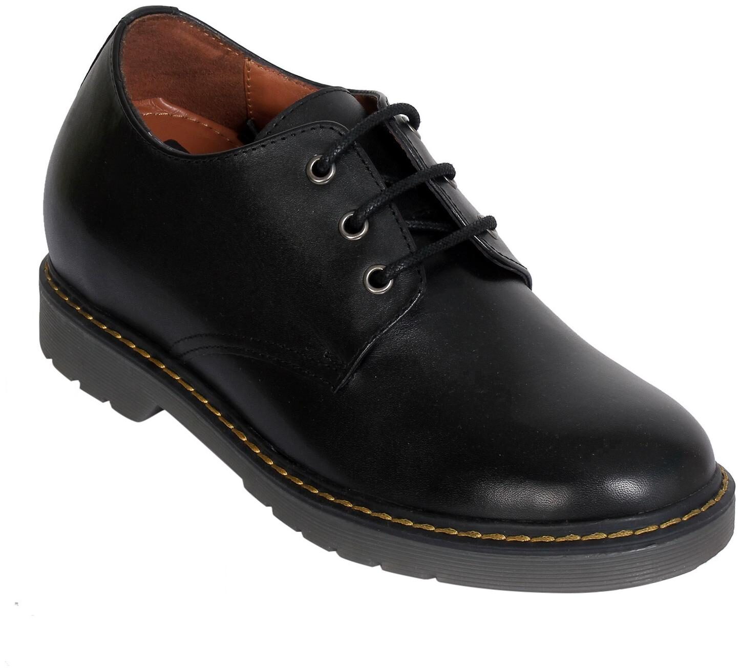 

Machine Welted Exquisite Black Height Increasing Elevator Shoes
