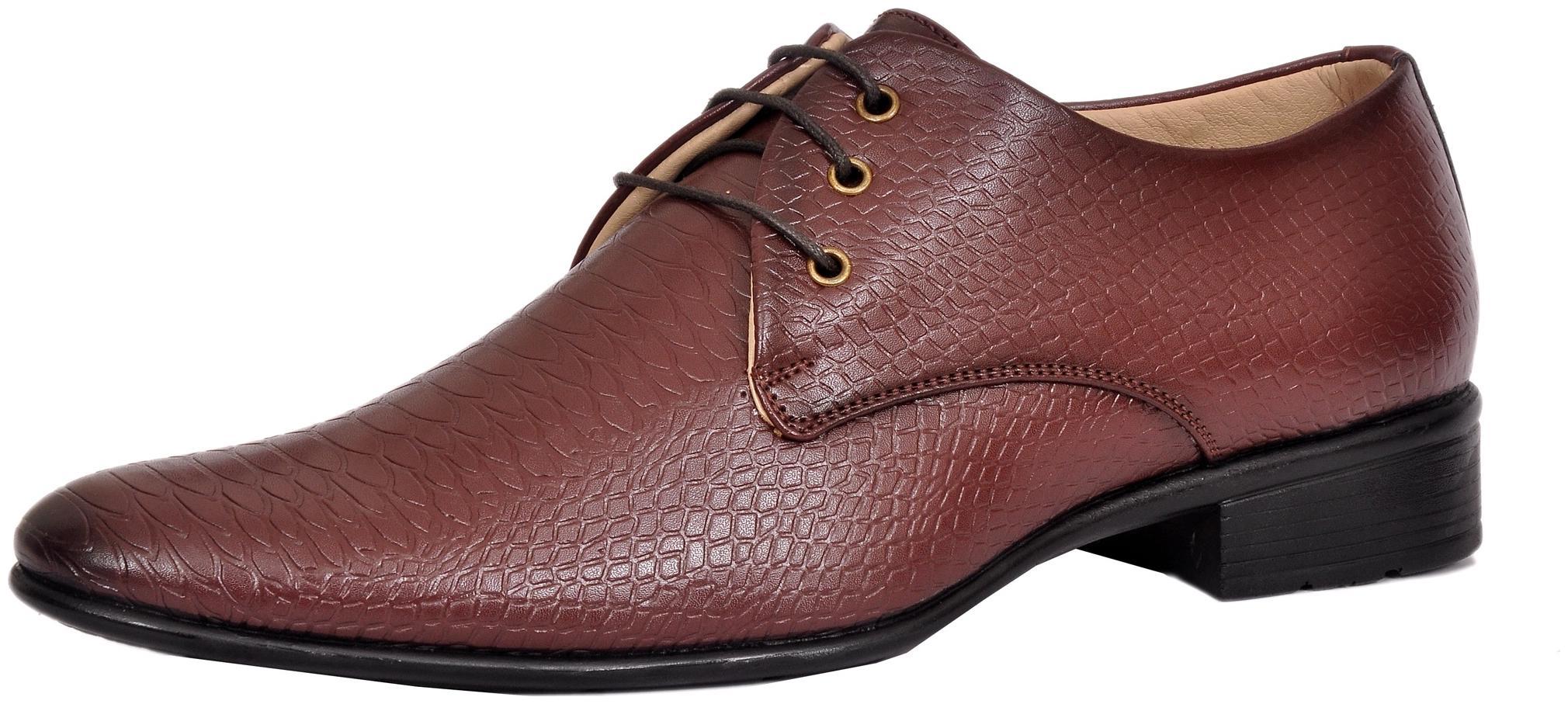 

Marino Kanto Men s Cherry Synthetic Leather Formal Shoes (9577 Cherry 7)