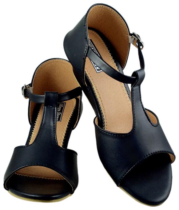 

Mega Steps Black Coloured Faux Leather Made Wedge Sandal For Women s