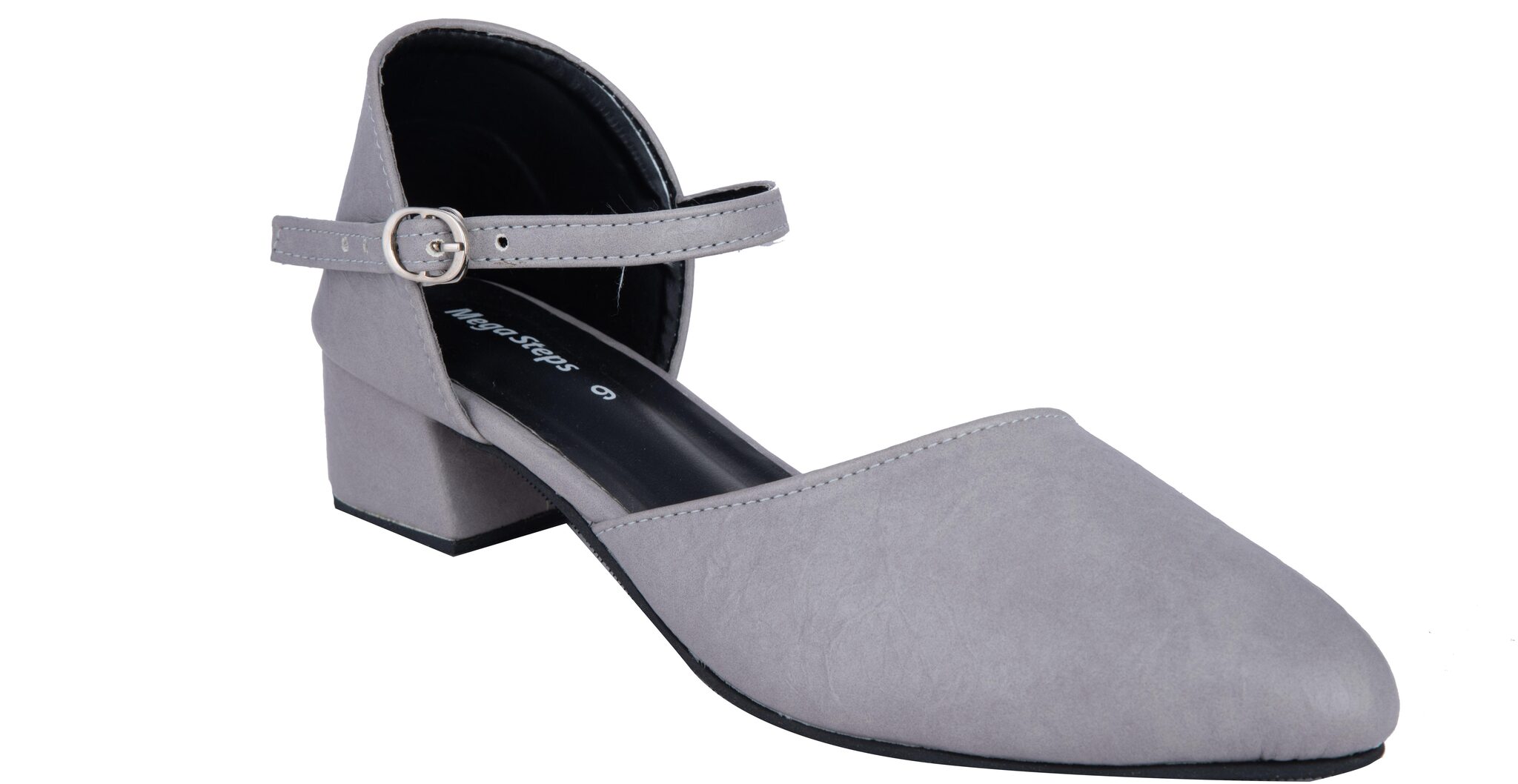 

Mega Steps Women Grey Heeled Sandals