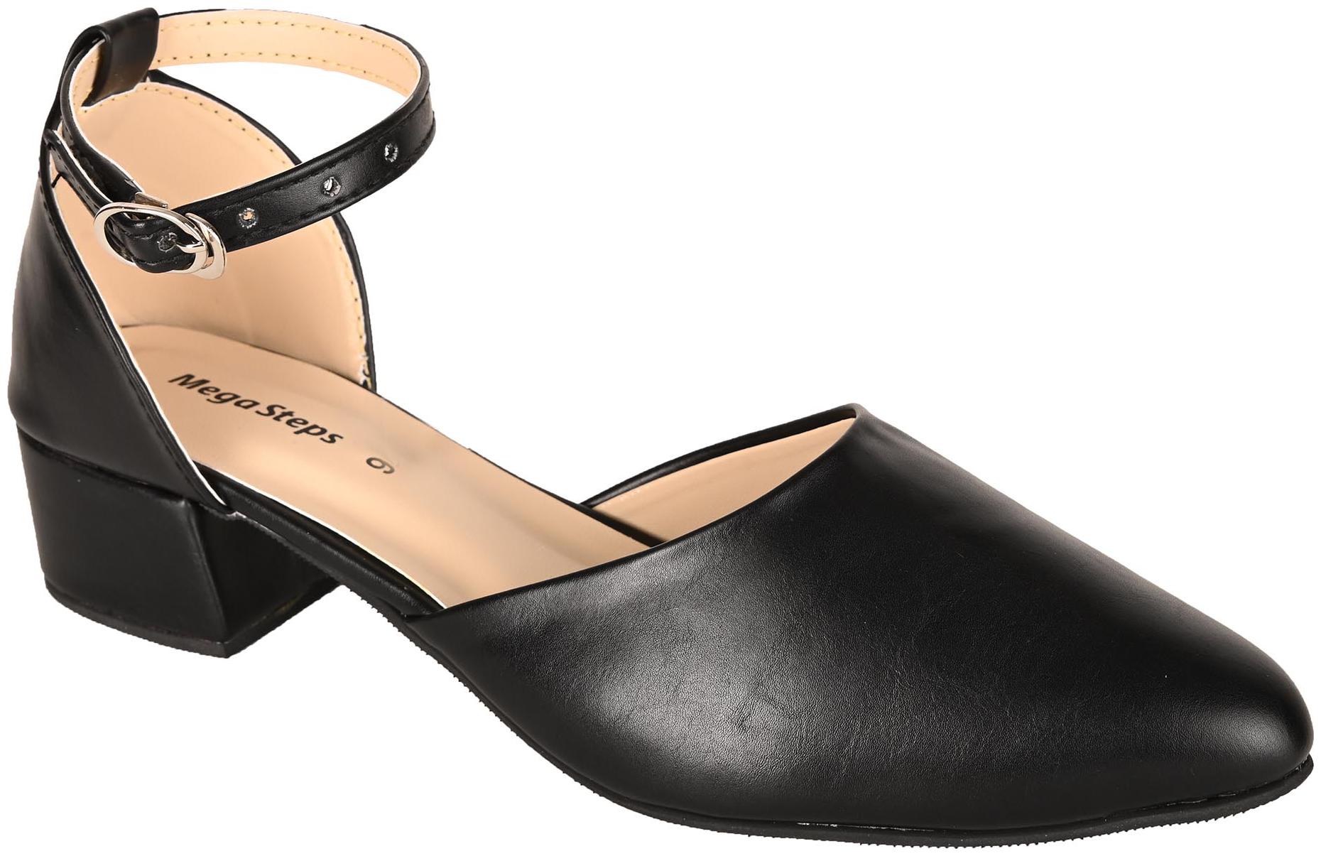 

Mega Steps Women Black Heeled Sandals