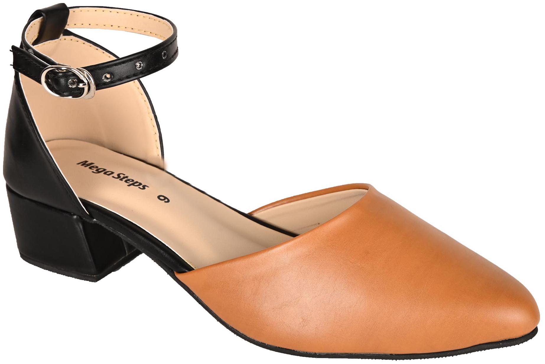 

Mega Steps Women Tan Heeled Sandals