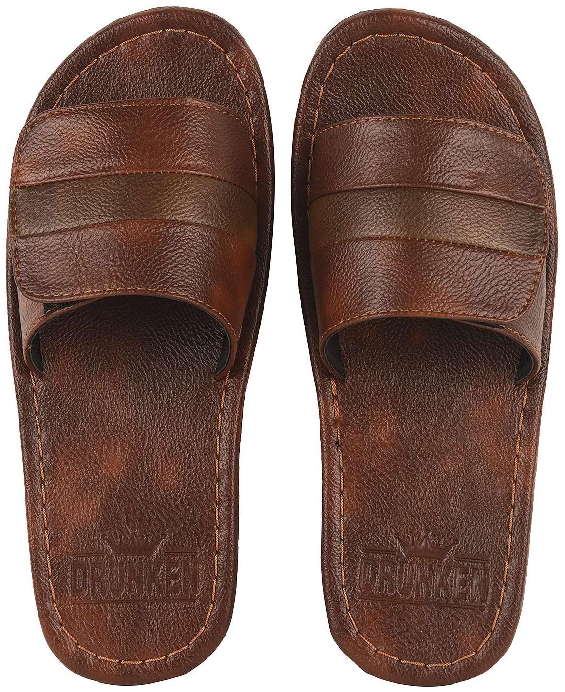 

DRUNKEN Mens Synthetic Leather flipflops Cherry Size UK Ind - 6