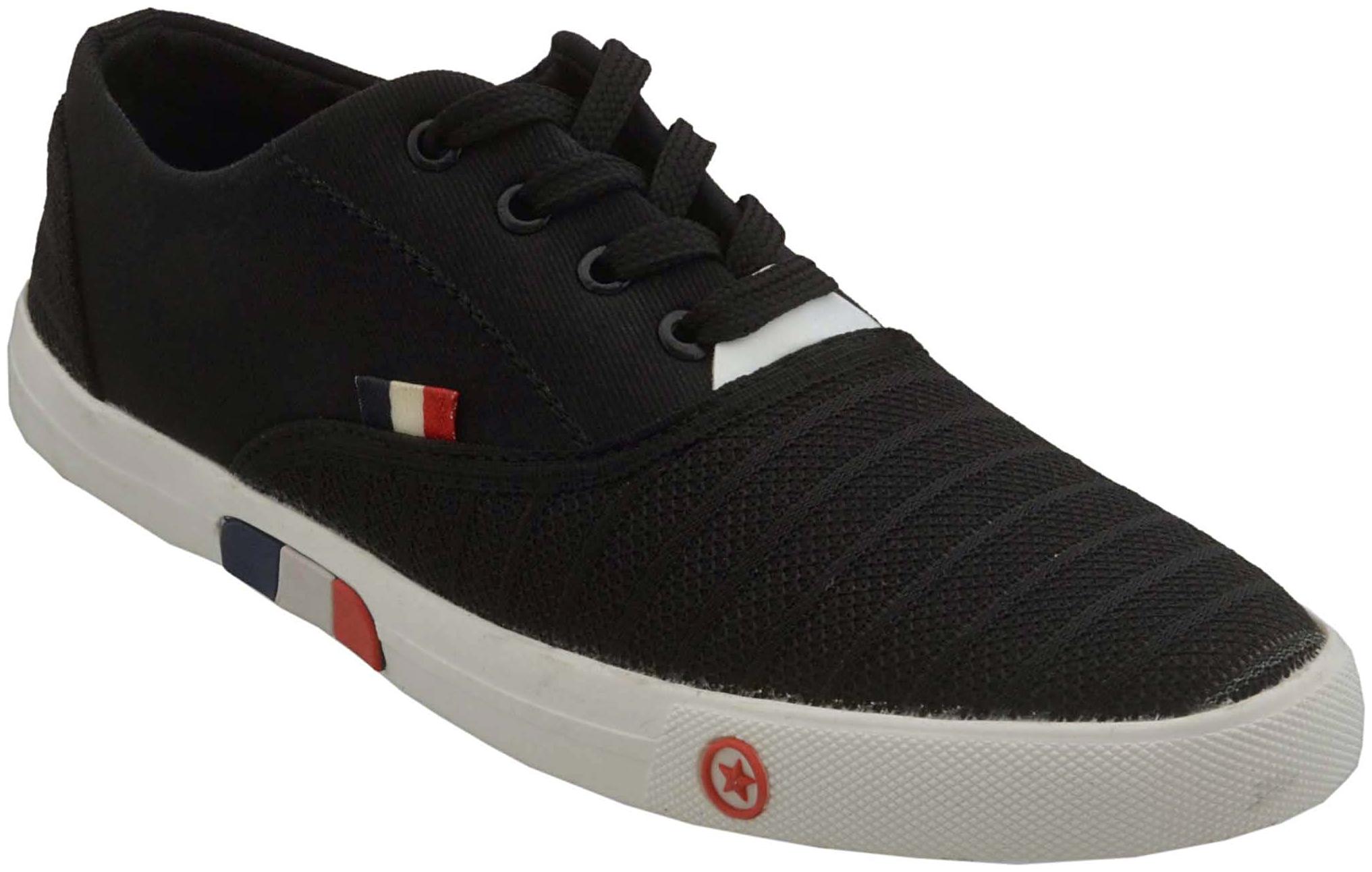 

MENDLY BLACK MENS LACE UP CANVAS SHOE