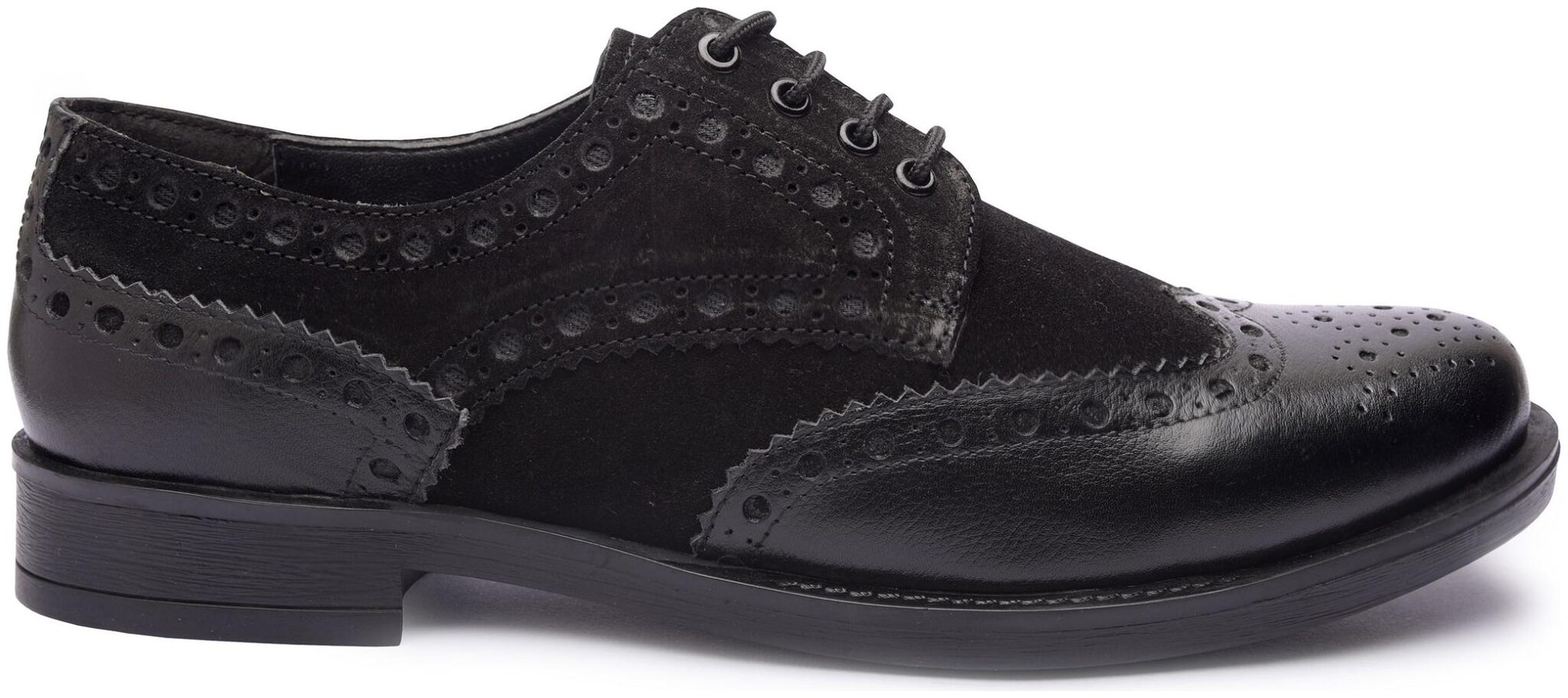 

MISSALI 1932 Men Black Derby Formal Shoes - WINGTIP BROGUE