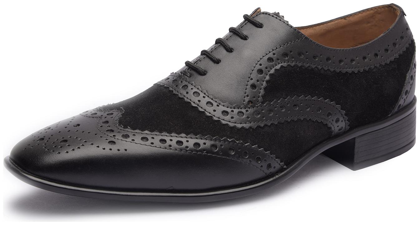 

MISSALI 1932 Men Black Derby Formal Shoes - BROGUE