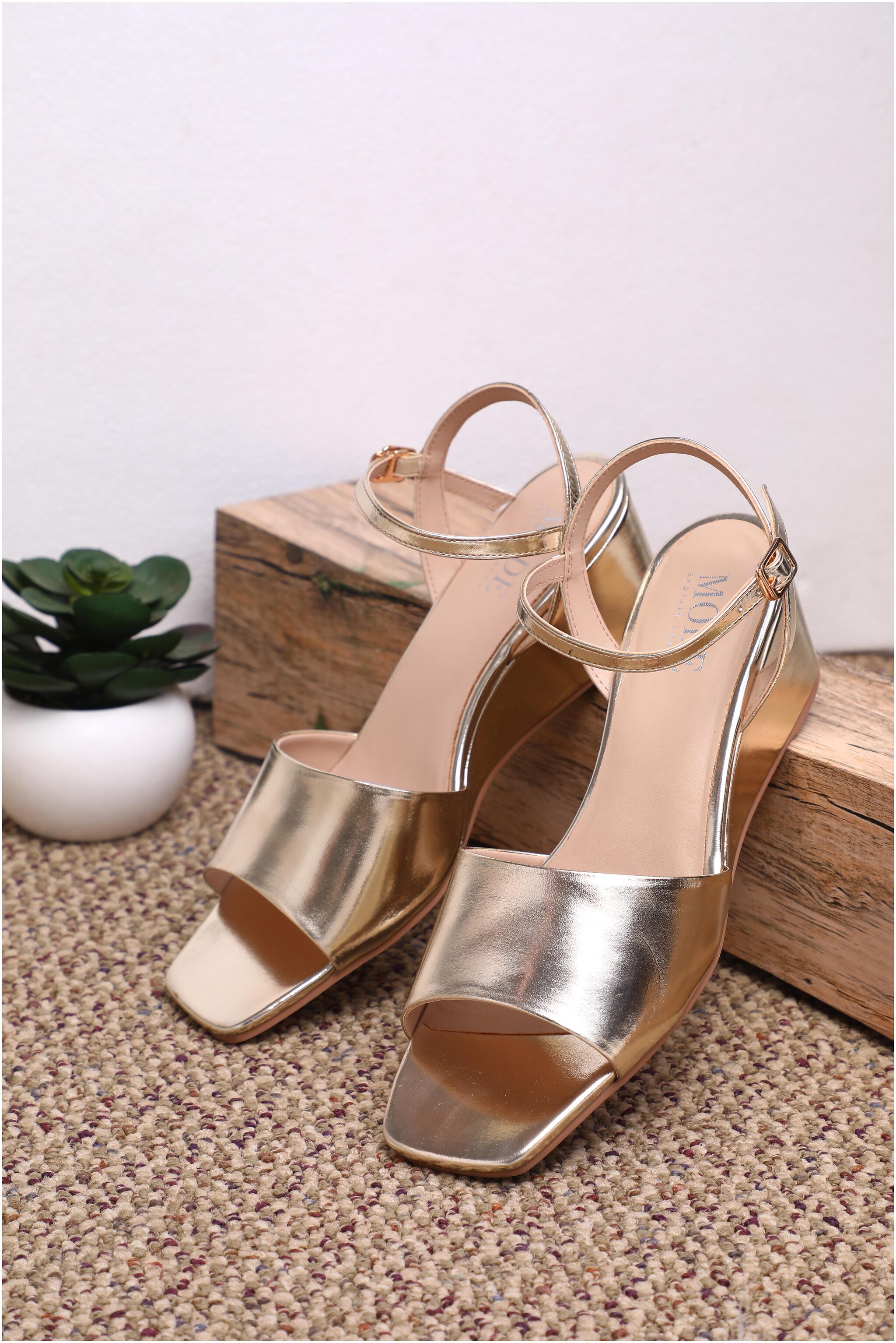 

Mode by Red Tape Women Gold Wedges