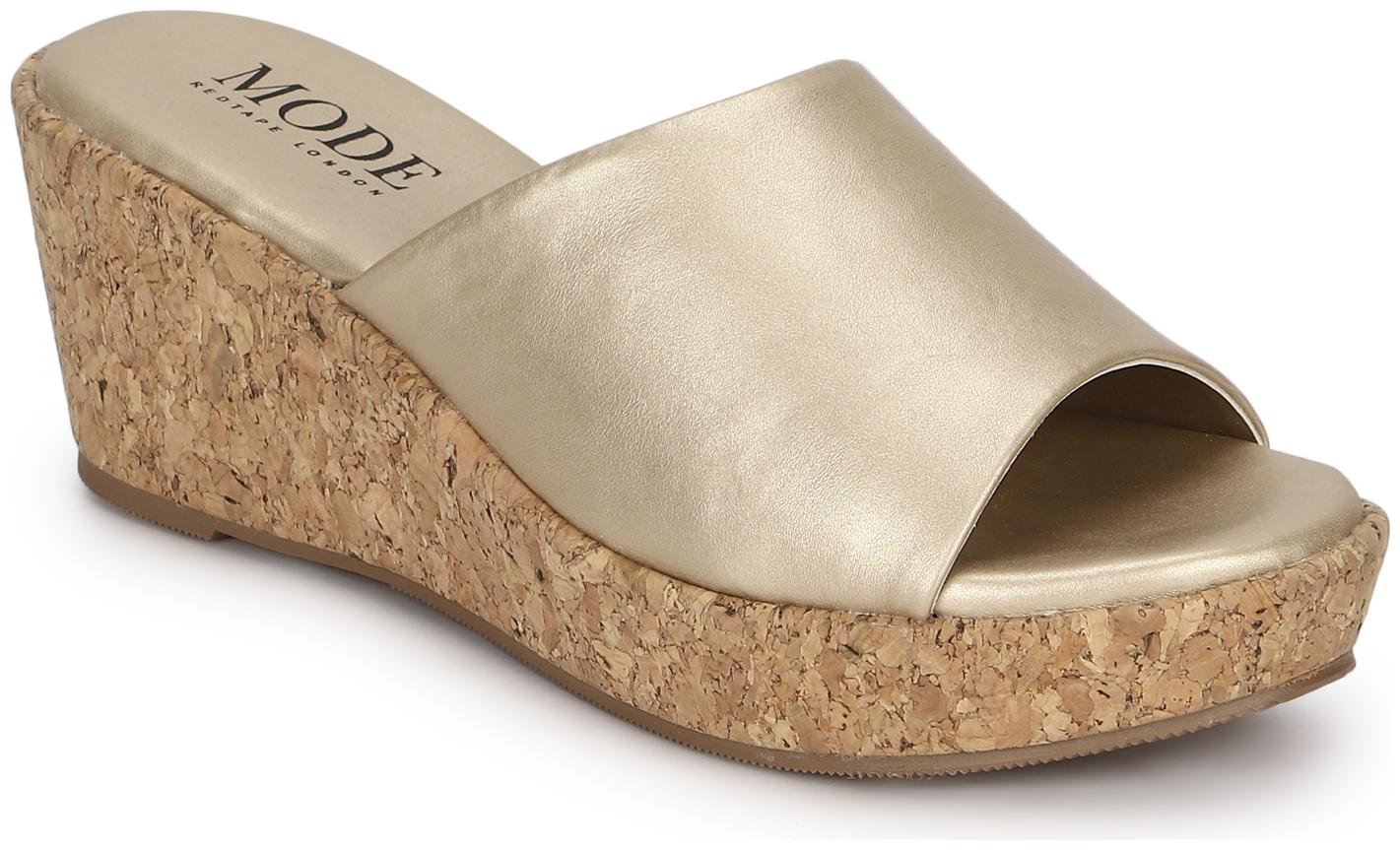 

Mode by Red Tape Women Gold Wedges