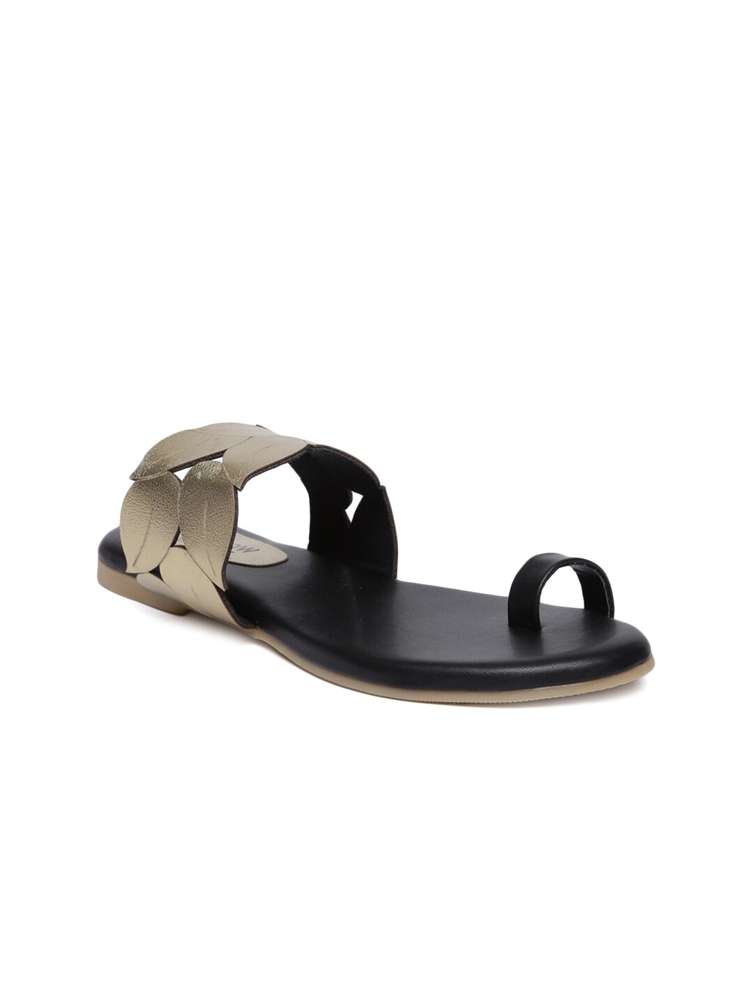 

Monrow Women Black Bronze One Toe Flats