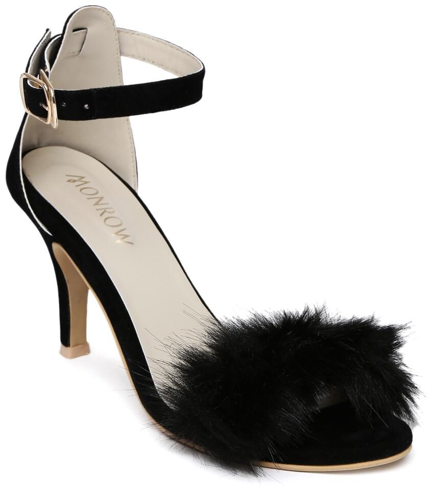 

Monrow Women Black Heeled Sandals