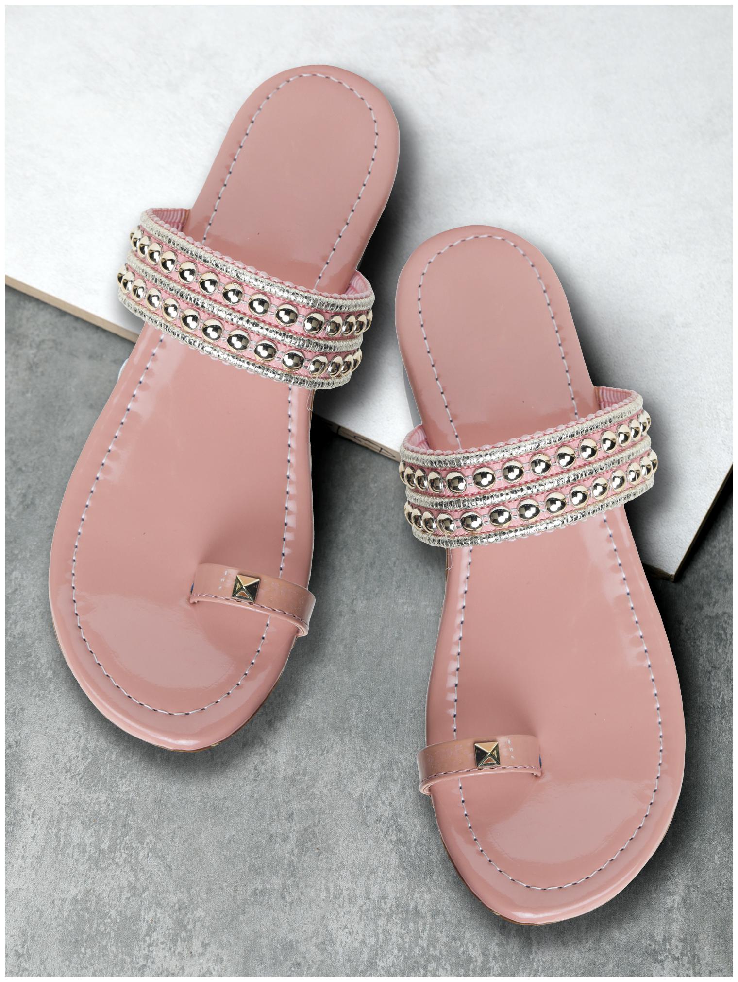 

Moonwalk Women Pink One Toe Flats