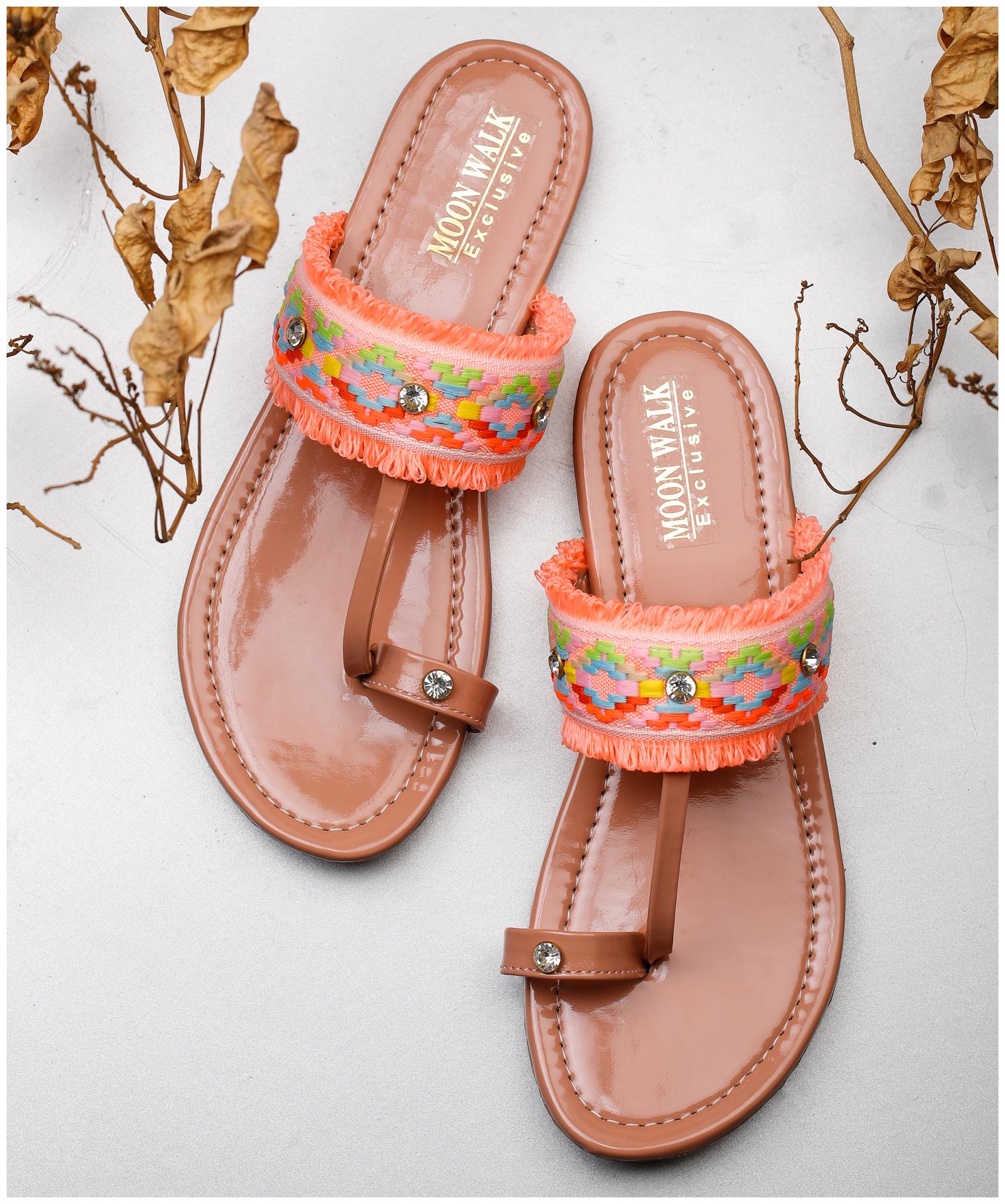 

Moonwalk Women Pink One Toe Flats